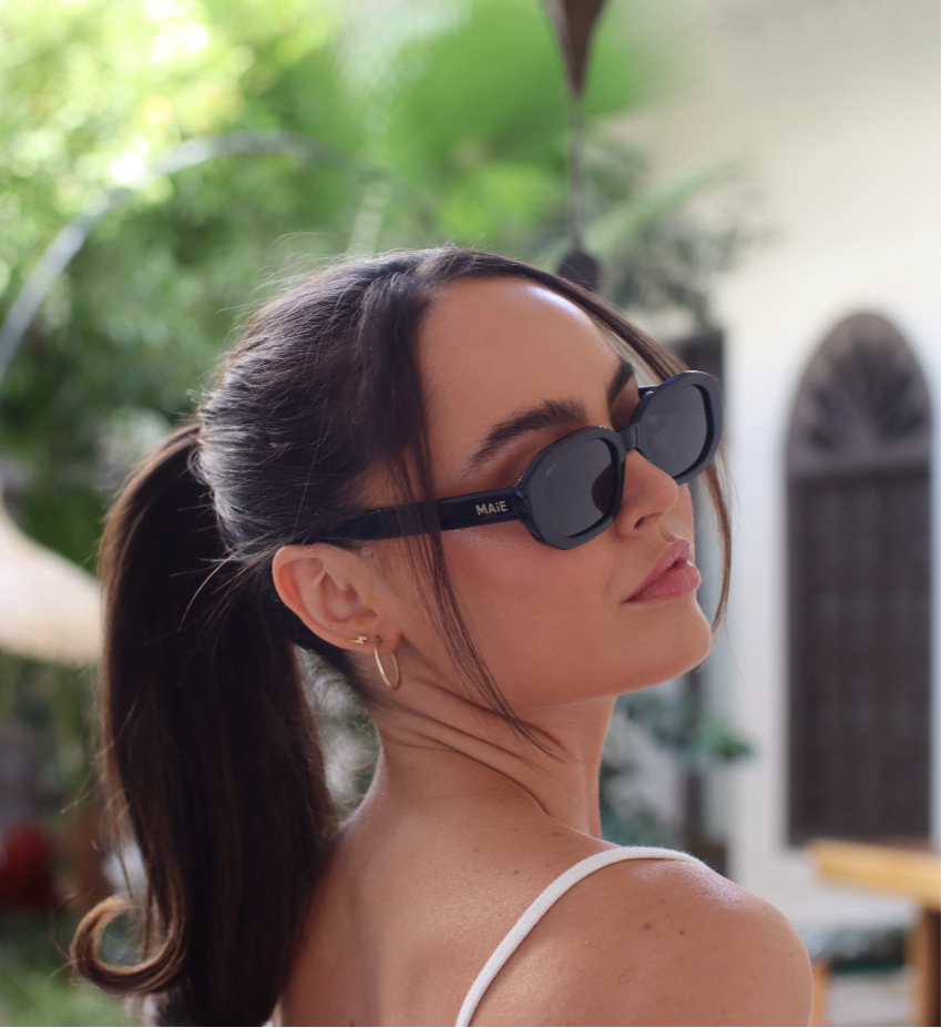 Kesh - Black Grey Rectangle Sunglasses