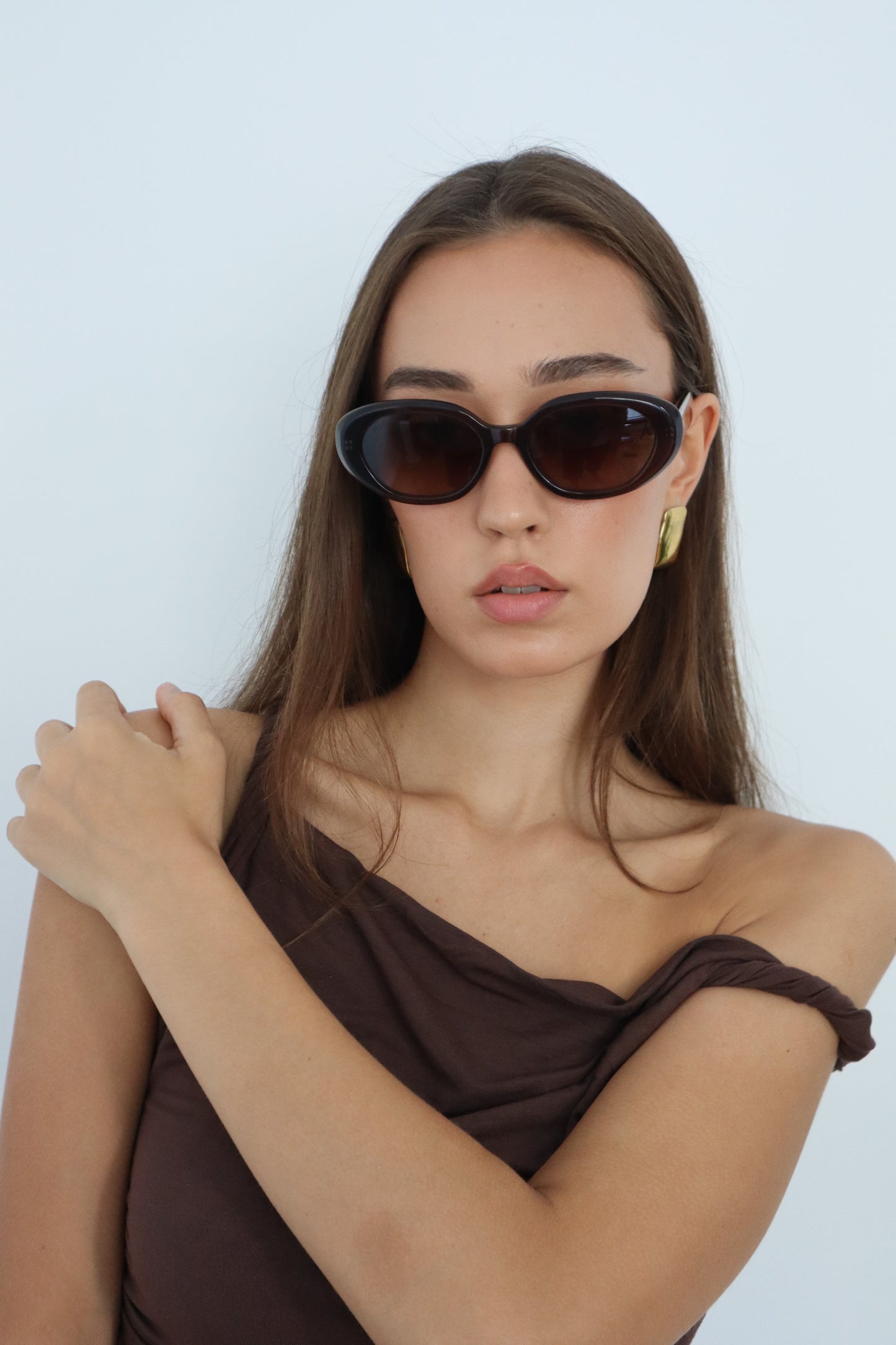 Azrou - Mocha Brown Round Sunglasses