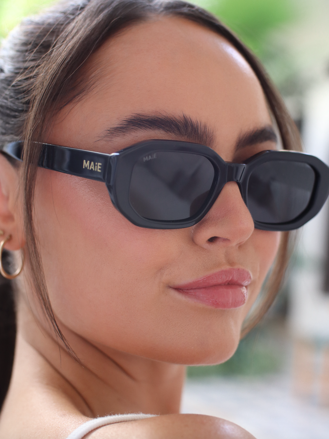 Kesh - Black Grey Rectangle Sunglasses