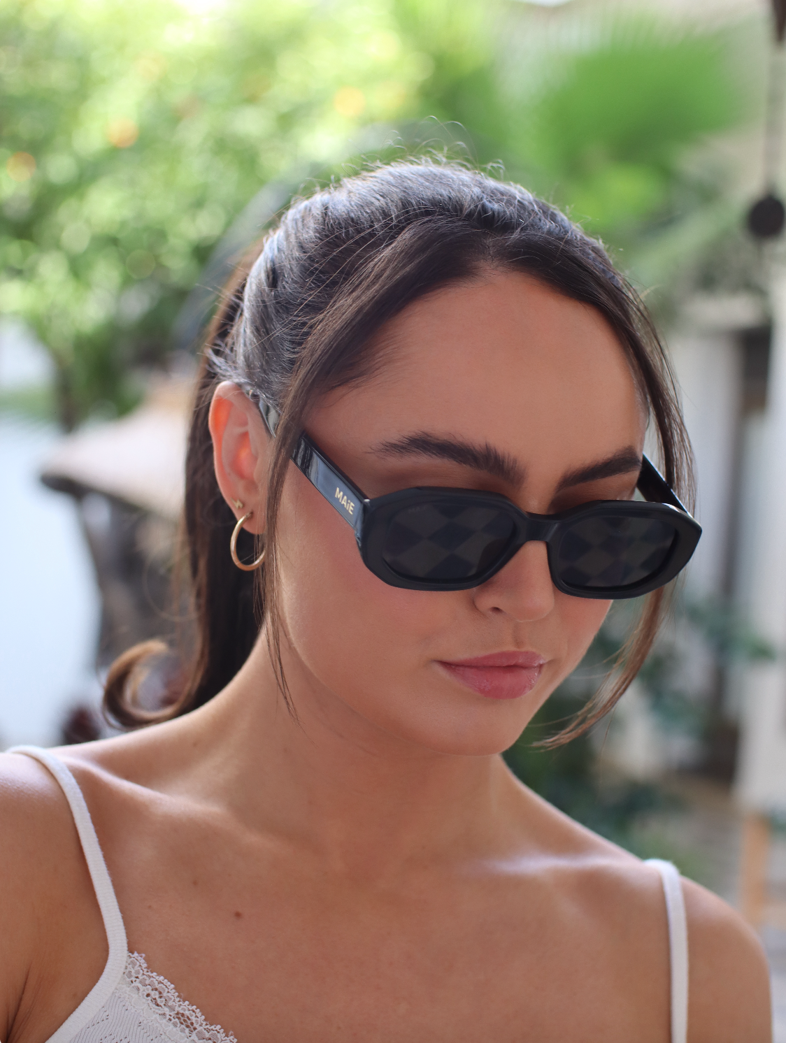 Kesh - Black Grey Rectangle Sunglasses