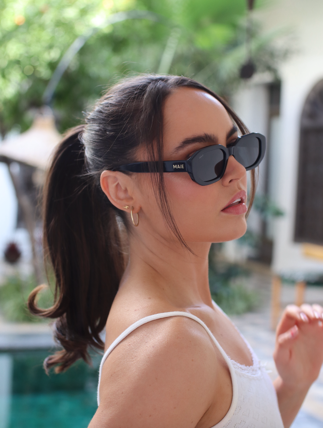 Kesh - Black Grey Rectangle Sunglasses