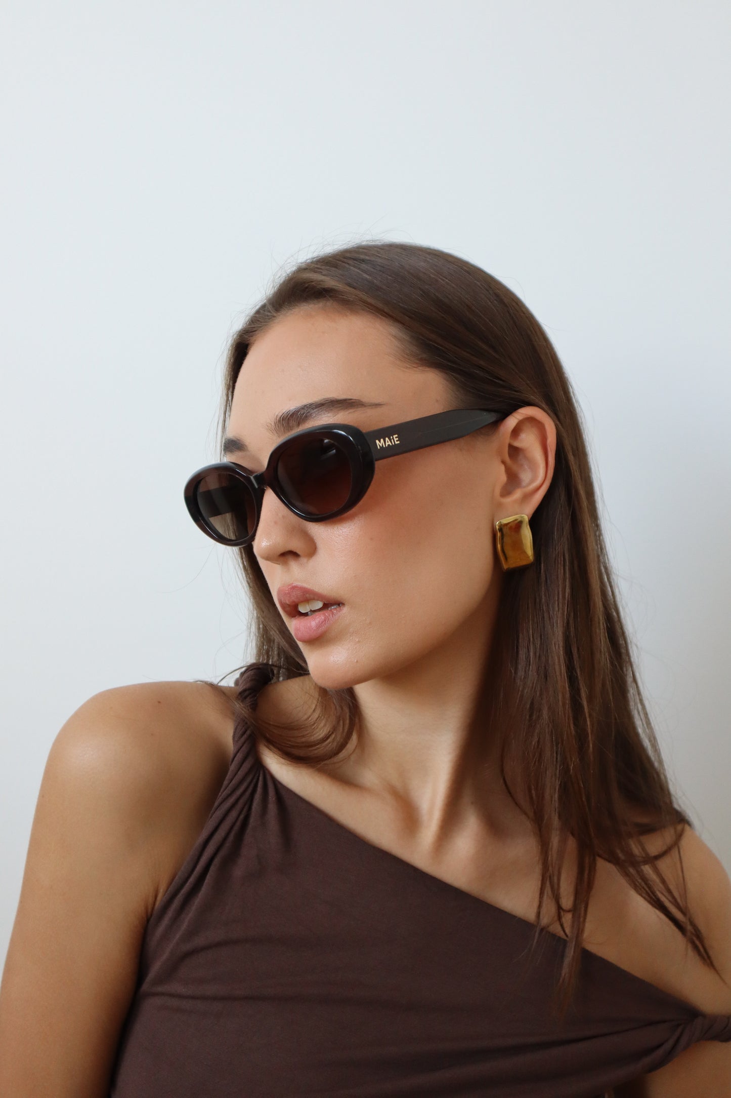 Azrou - Mocha Brown Round Sunglasses