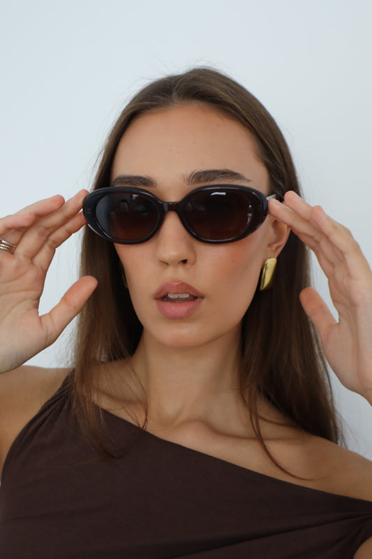 Azrou - Mocha Brown Round Sunglasses