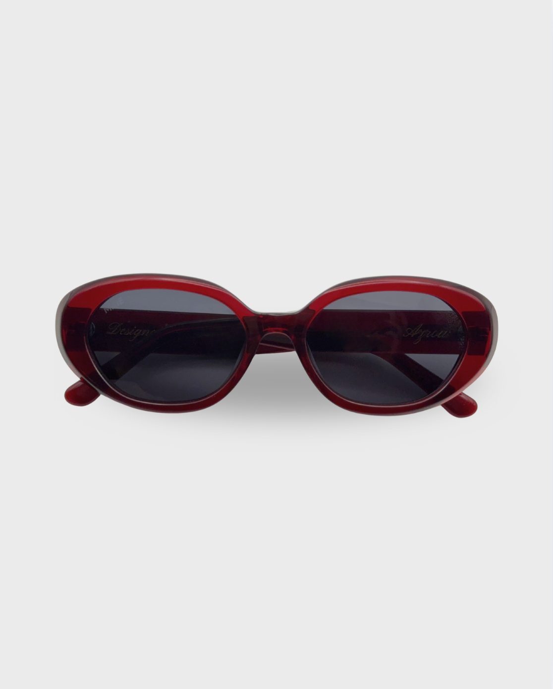 Azrou - Burgundy Grey Round Sunglasses