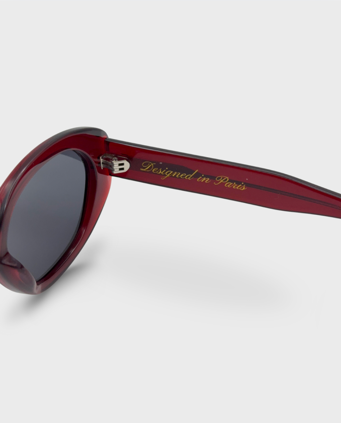 Azrou - Burgundy Grey Round Sunglasses